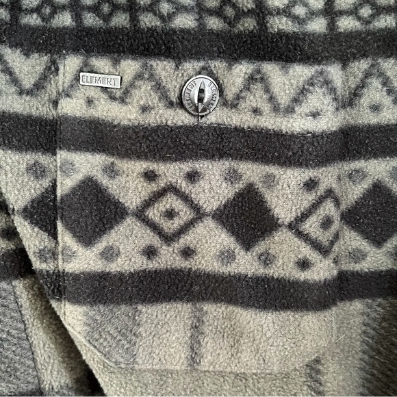 Element Button Down Black and Gray Plaid Drawstring Hooded Jacket Size XL - Picture 5 of 10